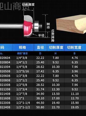 tideway浪潮木刀具工级倒角刀业圆工弧刀木铣刀修边机工91108雕刻