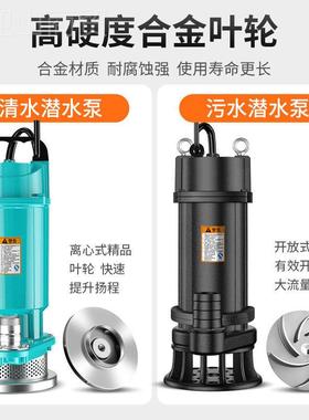 水潜水高泵家用220V抽泵小型清水泵农污用69080灌溉排污扬程抽水
