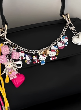 kt挂件金属链条极繁包包饰品合金hellokitty小挂件超萌包挂双扣链