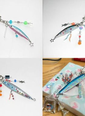 Fish Keychain 鱼钩钥匙扣背包挂件创意diy2025新款简约时尚配饰