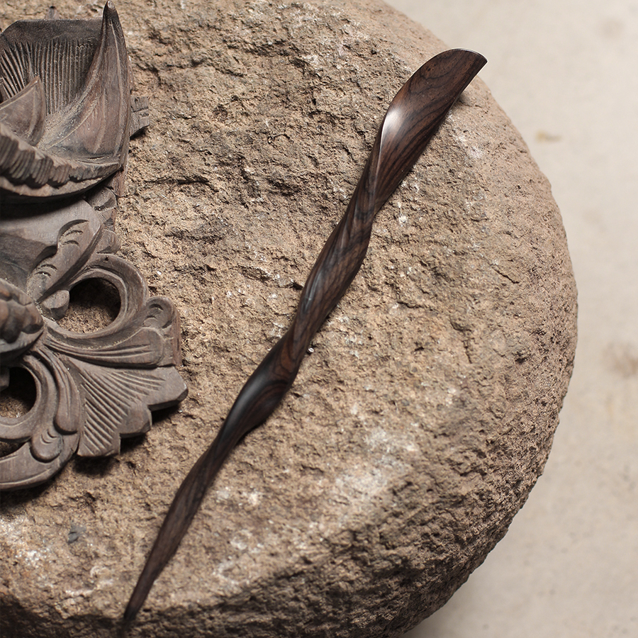 【千回】手工雕刻发簪女复古小众设计新中式簪子简约头饰汉服旗袍