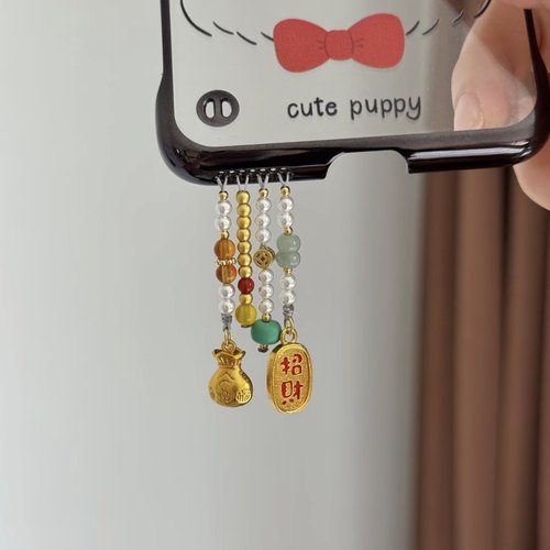 新中式小流苏手机链手机挂绳串珠手机链小众diy手机挂件串珠星星