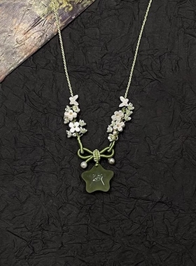 夏天冰透小星星绿水晶五彩小花编织项链手绳百搭个性学生甜美可爱