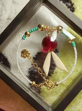 缠花白糖衍生手链可发光手链配饰京剧猫京剧毛手链白糖同款纪念品