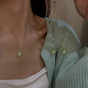 青珠垂落青苹果锁骨链小清新