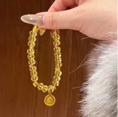 精品切面黄水晶串珠手链女小众设计时尚 八方来财 百搭招财手串