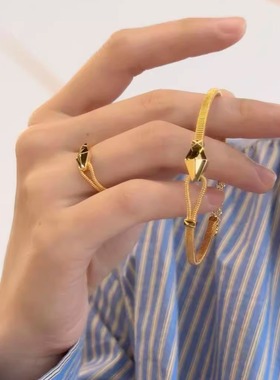 「灵蛇衔尾」灵蛇衔尾手镯灵蛇手镯新款轻奢生肖蛇手环本命年手饰