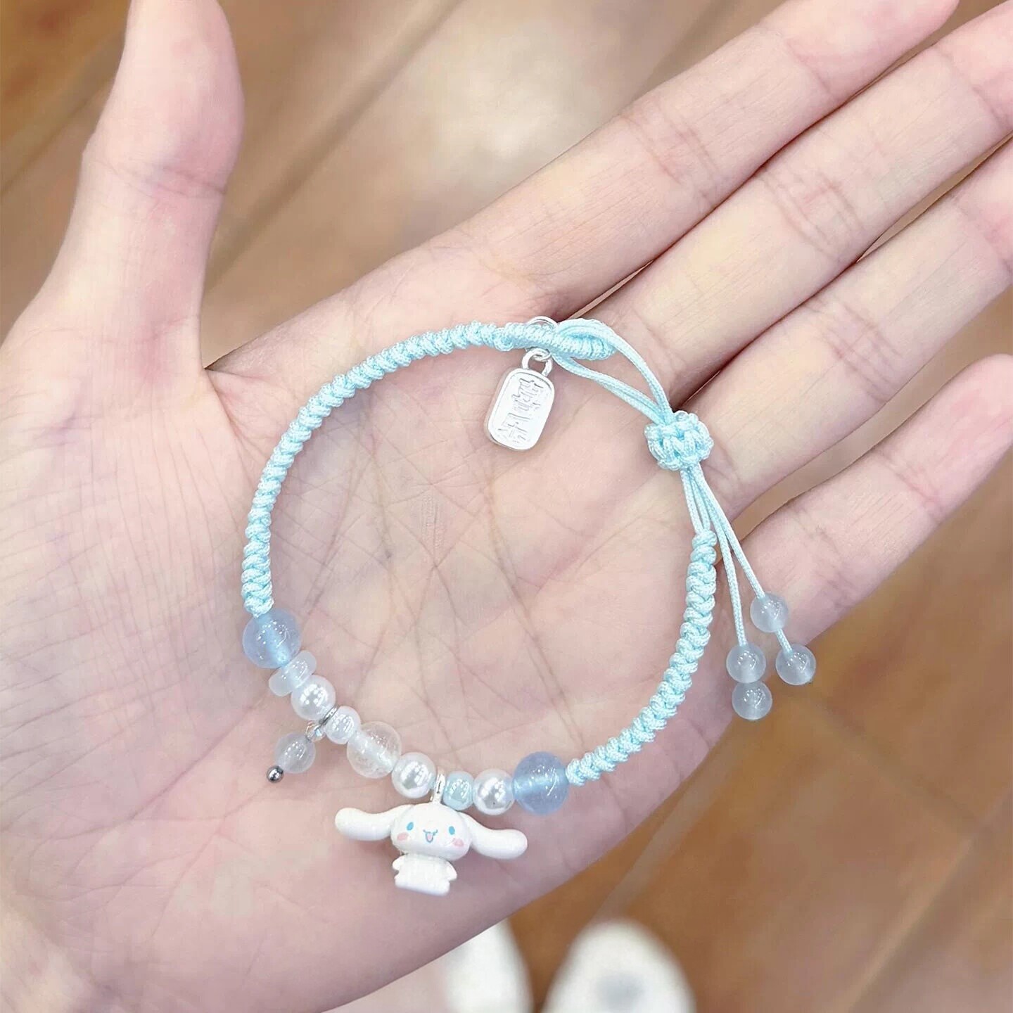 日系玉桂狗蓝色手工串珠手链