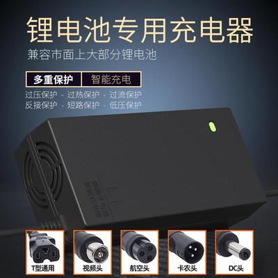 新国标小公插锂电池电动车充电s器48V2A36V60V3A24V72V电车锂离子