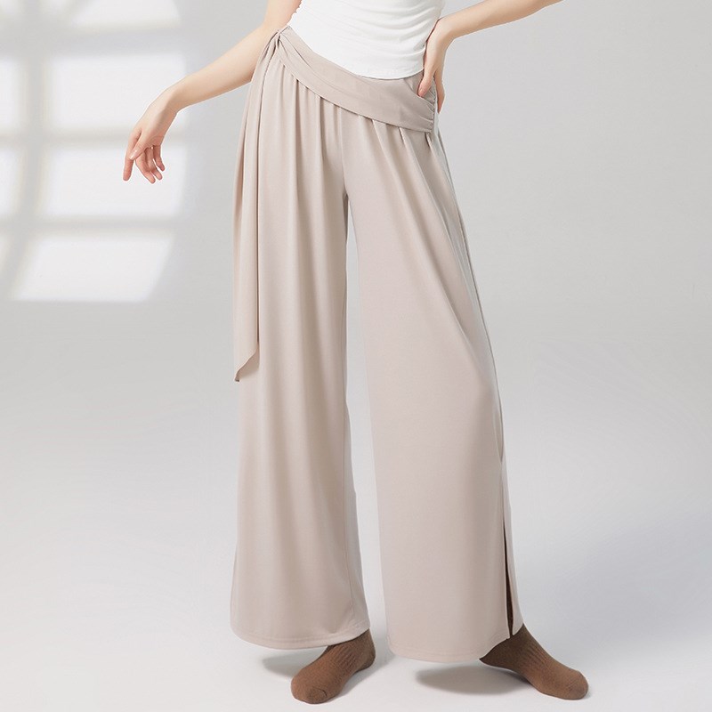 古典舞练功c裤夏季开叉阔腿裤子现代中国舞蹈服飘逸舞蹈裤女老师
