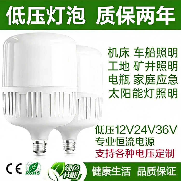低压灯泡12V24V36V60伏led灯电瓶太阳能灯机床灯养殖场冷库节能灯