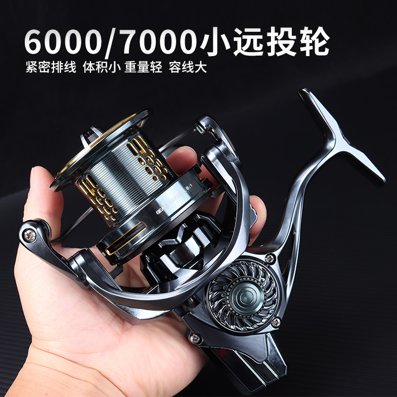 7000锚鱼轮远投轮斜口纺车渔轮缓降鱼轮全金属中线杯6000鱼线轮