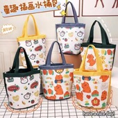 手提小帆布包水桶包女新款 上班族外出迷你手提袋幼儿园伴手礼品袋