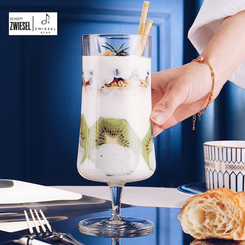 德国Schott进口水晶玻璃矮脚甜品冰淇淋杯酸奶杯果汁饮料可乐杯子