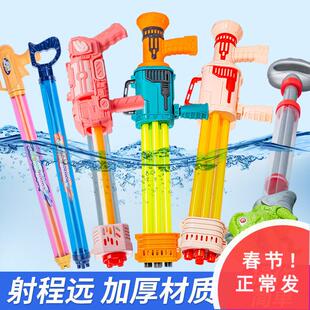 水枪儿童水抢玩水玩具抽拉式沙滩玩具戏水喷水加特林水枪摆摊