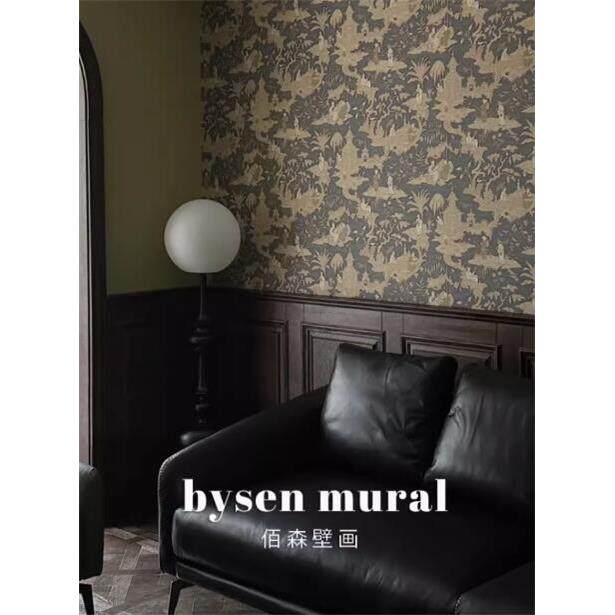 中式古典国风背景墙壁纸法式卧室复古人物墙布壁画客餐厅壁布墙纸