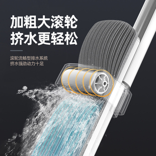 免手洗海绵拖把懒人网红吸水墩布C一拖海绵头家用拖地神器地拖布