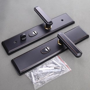 防盗门把手家用防翘红古双u拉簧拉手多功能通用门锁面板加厚面板