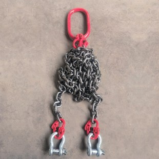 起重吊链双肢猛钢链条吊具吊车铁链吊环卸扣G80锰钢链Z条行车吊具