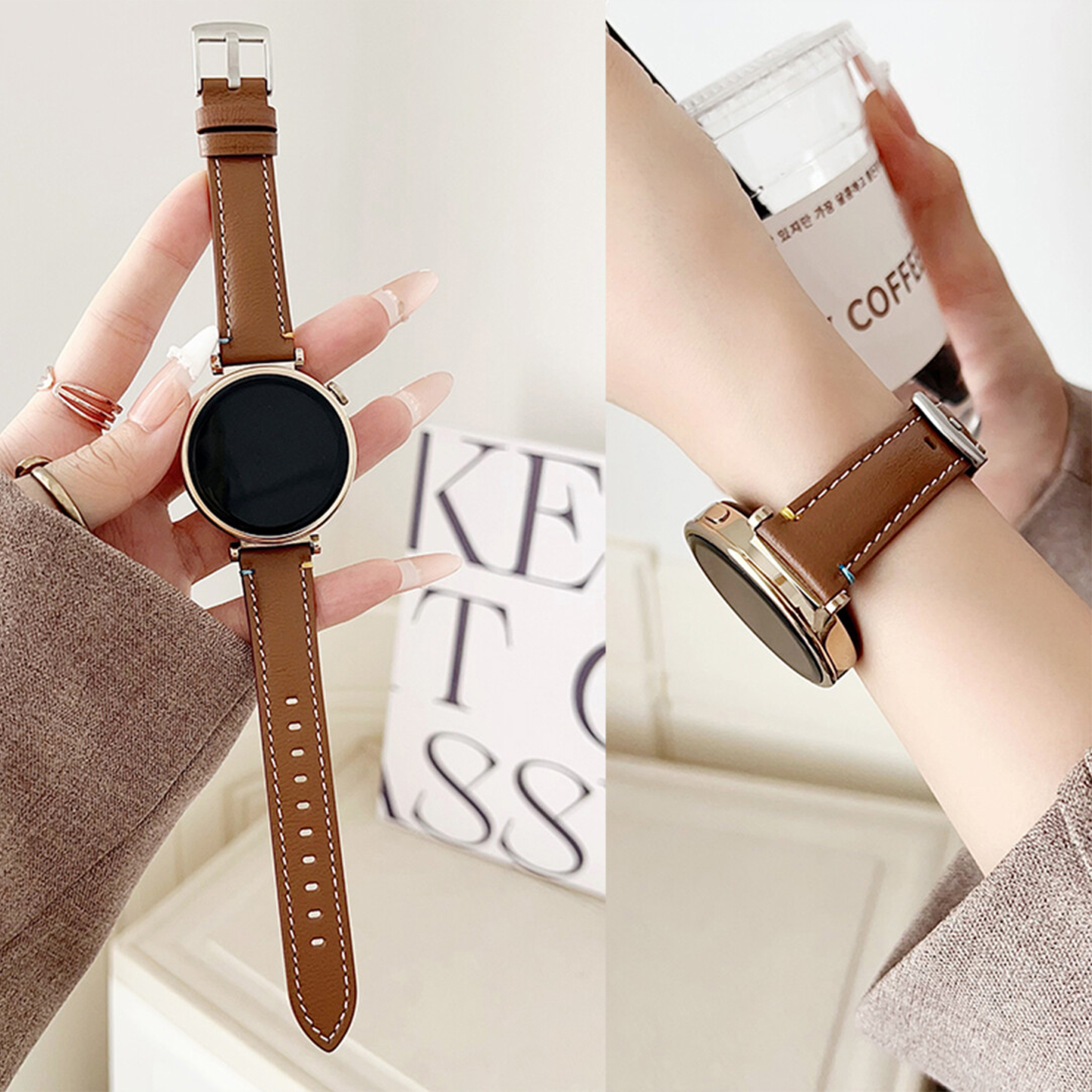 适用华为GT6手表表带针扣小羊皮