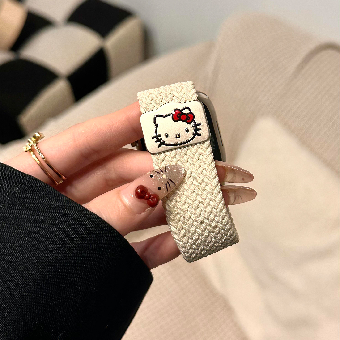 适用苹果s11手表表带尼龙编织s10