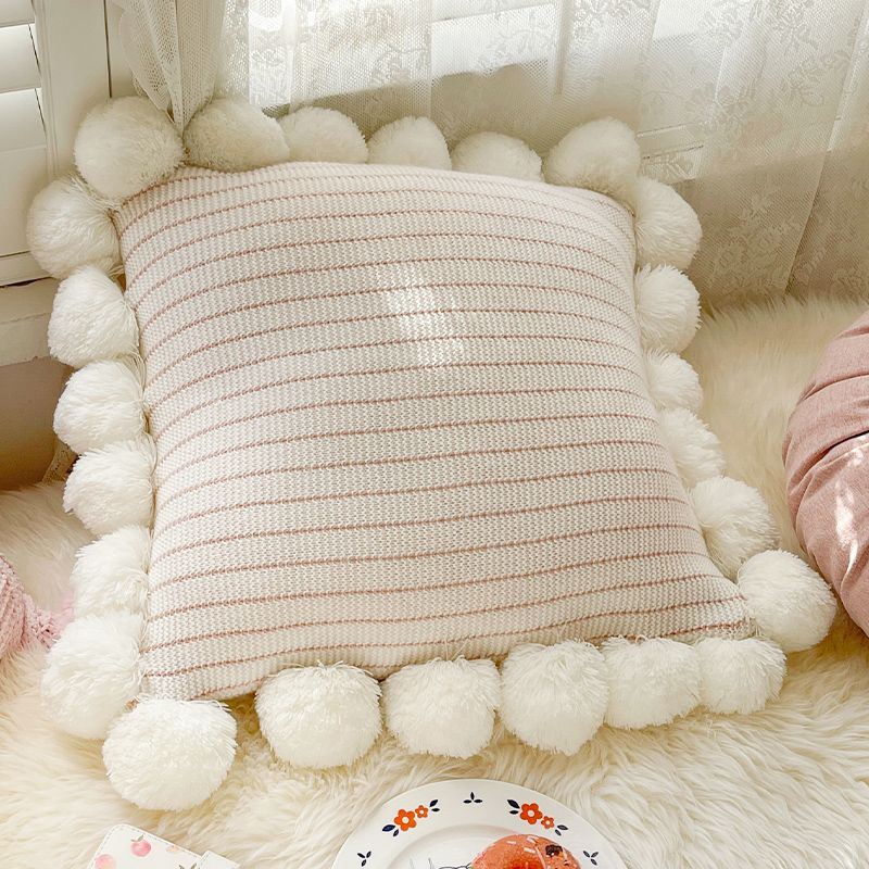 ins风床头客厅沙发花苞蒲团靠垫法式奶油风小众抱枕套含芯套装