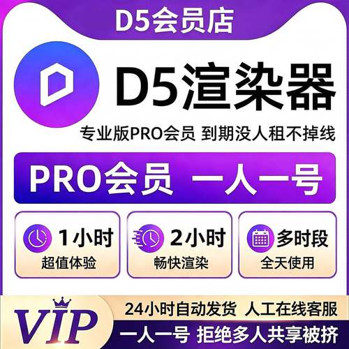 D5渲染器PRO官方独享账号会员国内专业版出租一人一号自动发货
