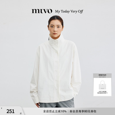 赖伟明同款MTVO2025年秋季新品立领衬衫男刺绣长袖oversize外套