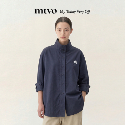 赖伟明同款MTVO2025年秋季新品立领衬衫男刺绣长袖oversize外套女