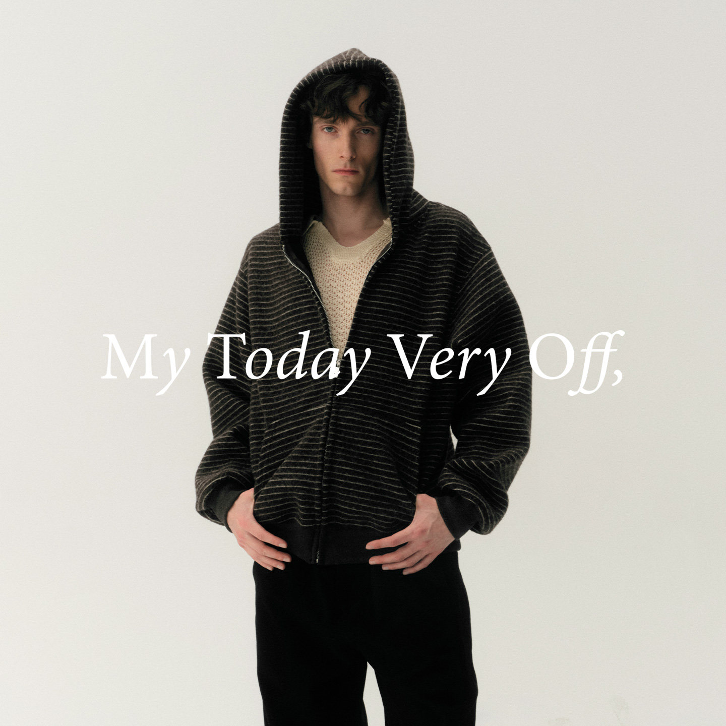 mtvo2026年春季新品连帽半拉链开衫卫衣女外套男条纹春秋宽松运动