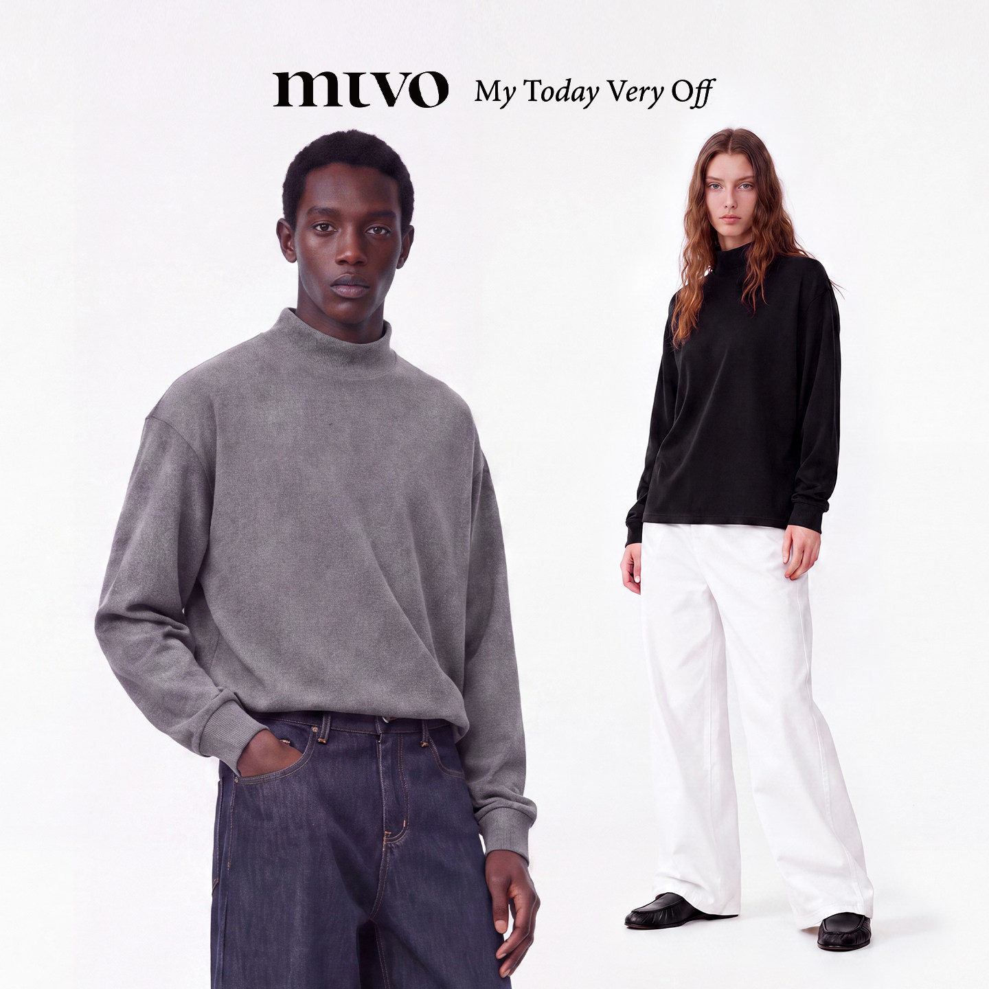 【MTVO】BASIC立领绒感打底衫图片