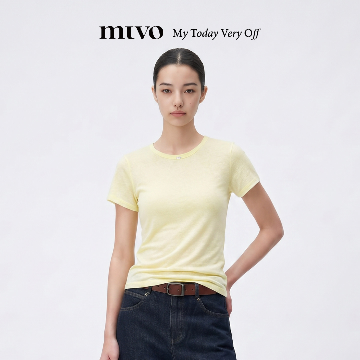 【MTVO】苎麻修身正肩短袖图片