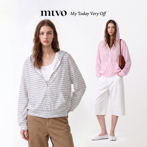 【MTVO】条纹连帽罩衫