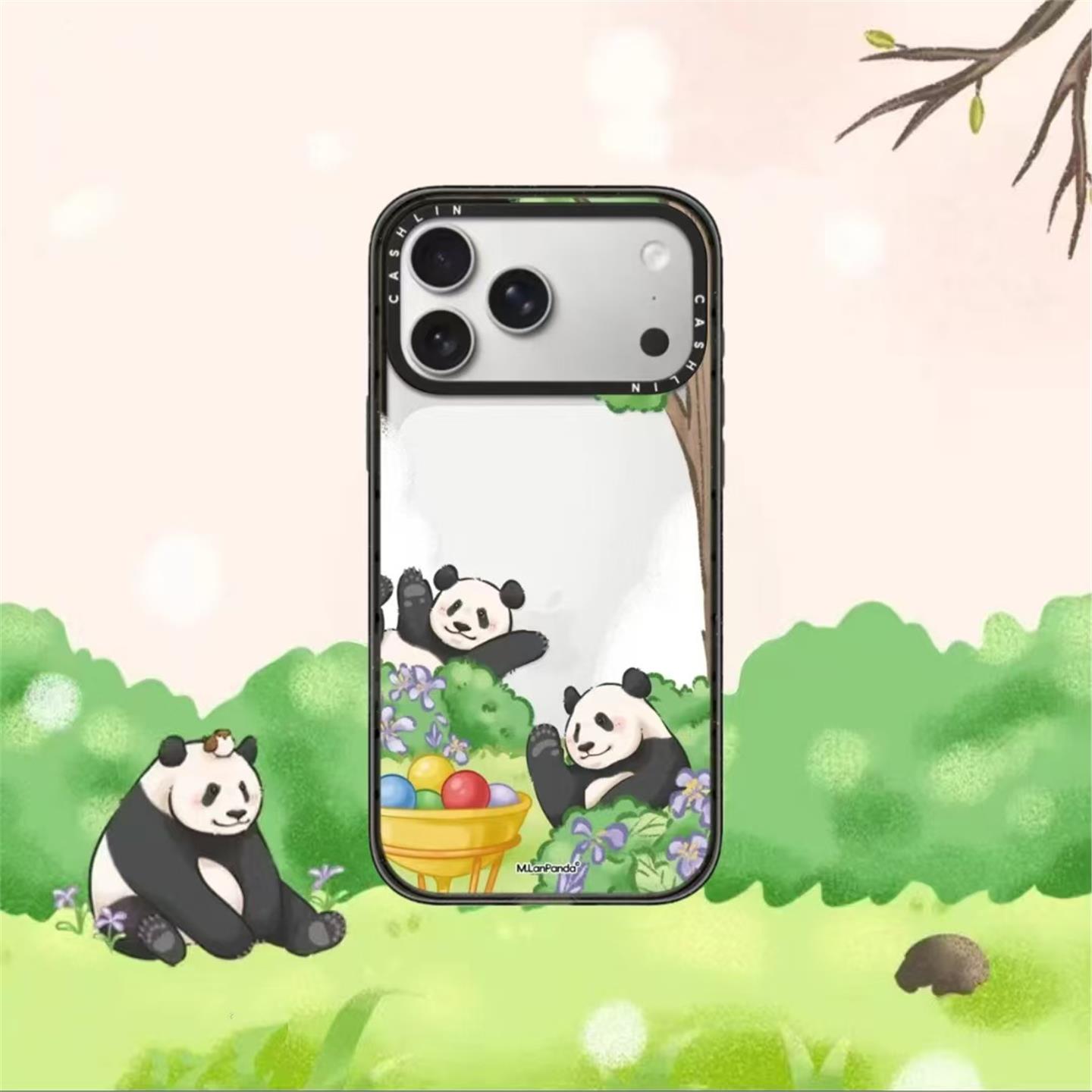 CASE国宝熊猫萌兰适用于iPhone17ProMax手机壳新款苹果16Pro爆款15Plus少女14可爱卡通13防摔保护套12/11硬壳