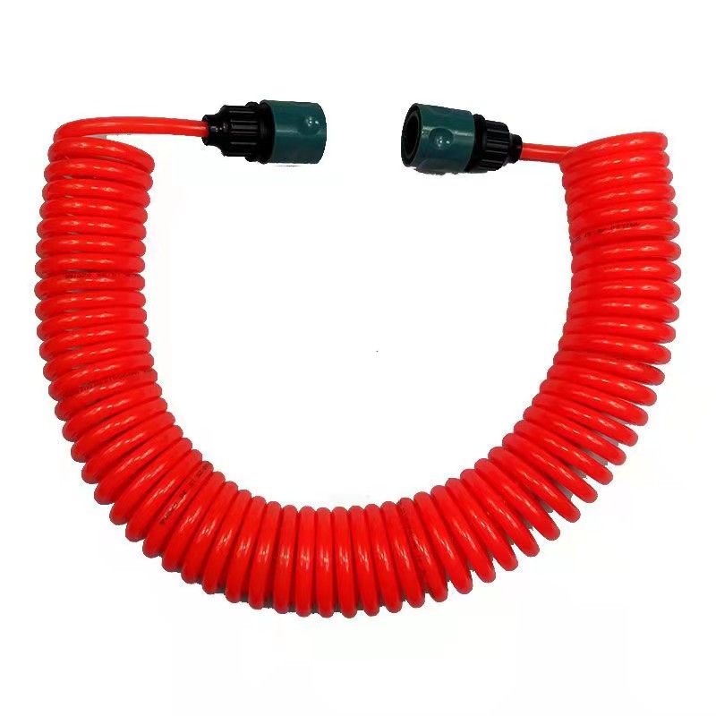 洗车水枪微型冲洗机水管清洗浇花喷头伸缩软管PU弹U簧管含快速接