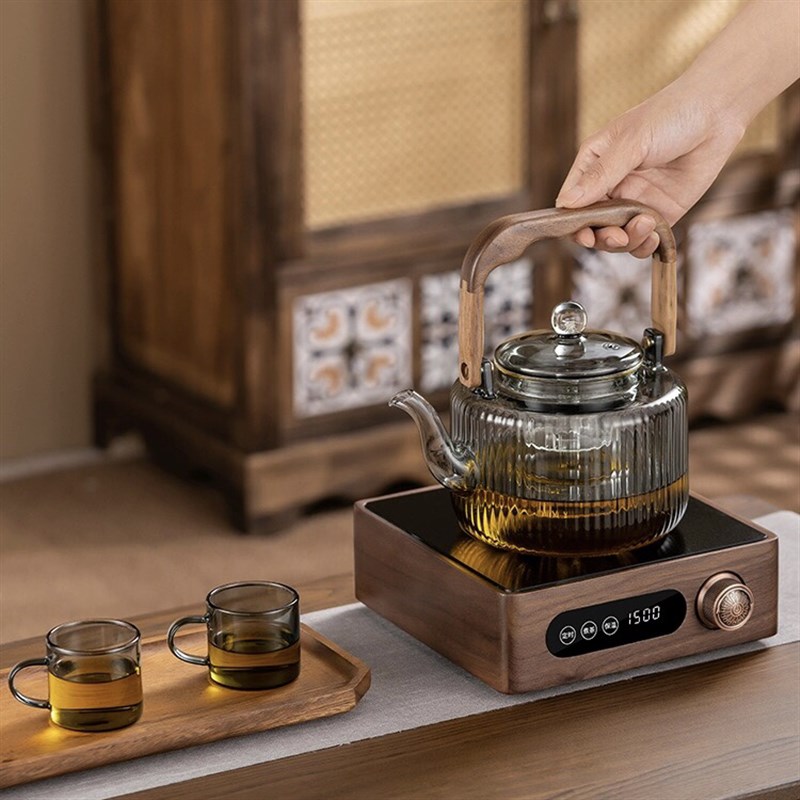 玻璃茶壶蒸煮一体过滤泡茶壶家用提梁烧水L壶电陶炉煮茶器两用套