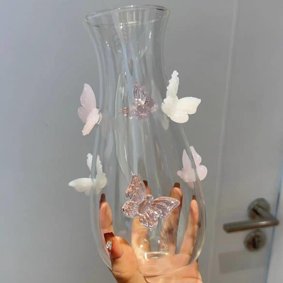 醒酒器装饰品蝴蝶凉水壶食品级耐高温玻璃冷水壶高级感大容量红酒