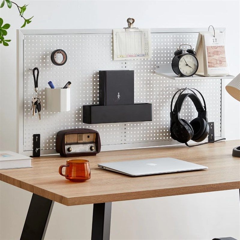 桌面洞洞板U型固定器家用立式T型支架宿K舍办公室免打孔收纳架配