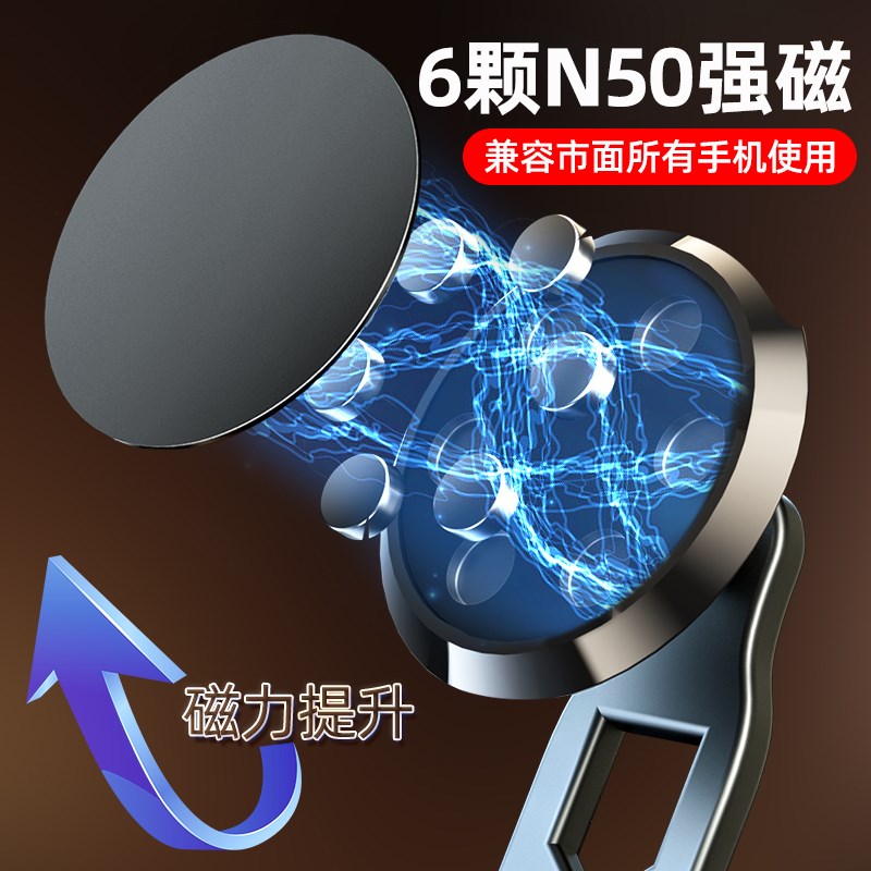 车载磁吸手机支架加长2024新款汽车悬浮屏幕仪表盘U导航专用折叠
