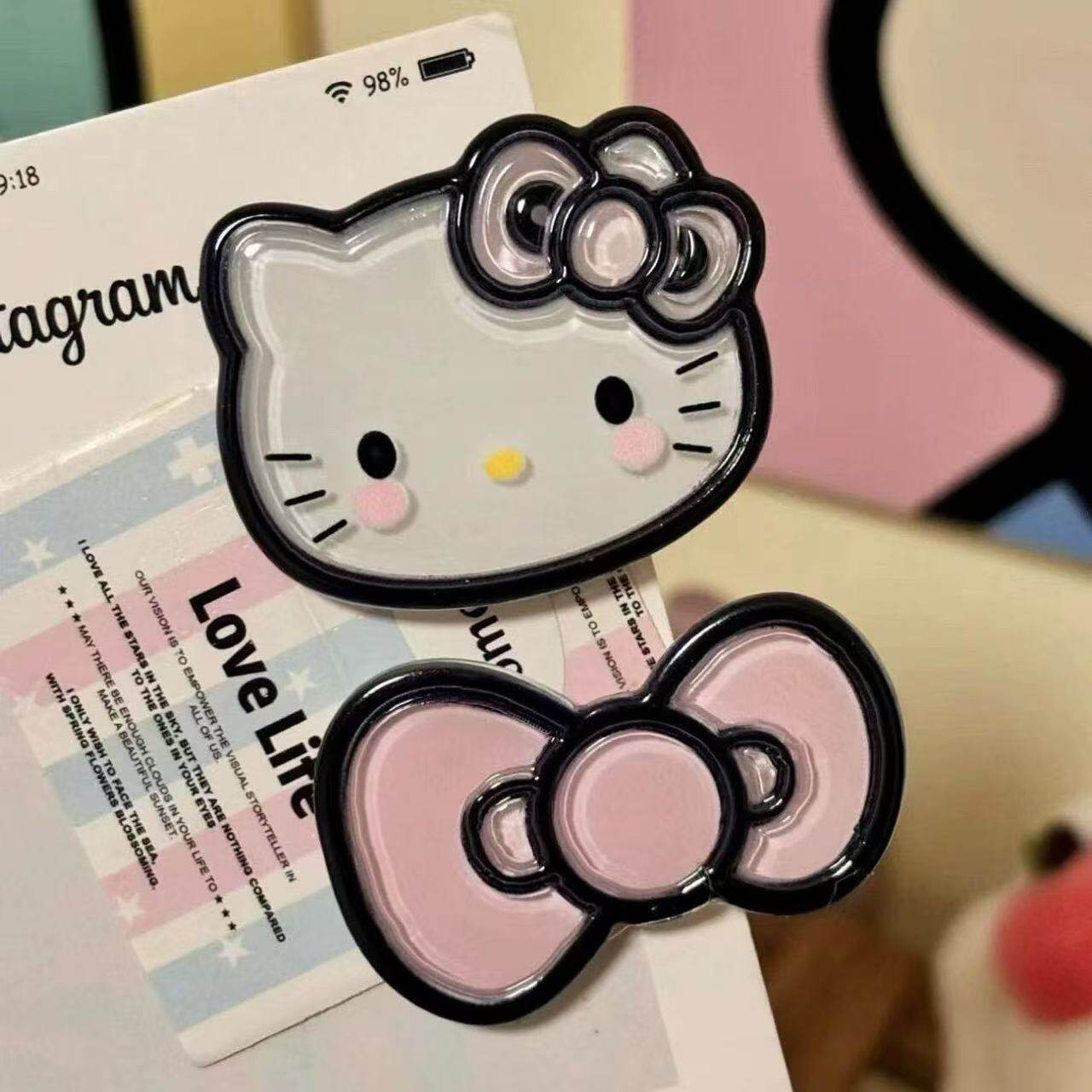 小清新kitty猫蝴蝶结发夹粉配色kt发夹甜美可爱卡通饰品发饰发卡
