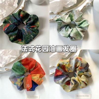 渐变油画莫奈花园大肠发圈