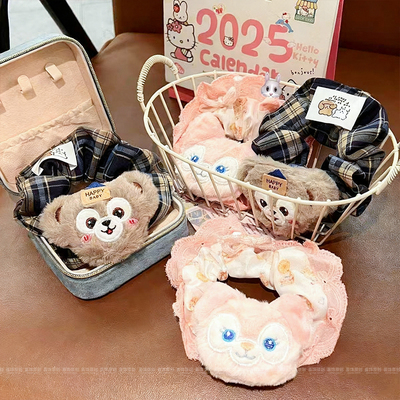 秋冬卡通达菲雪莉发圈发绳学院少女小熊公仔头绳大肠马尾日系发饰