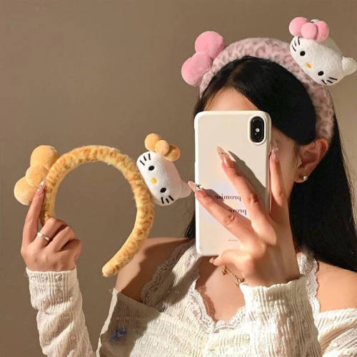 豹纹卡通ins风发箍毛绒女