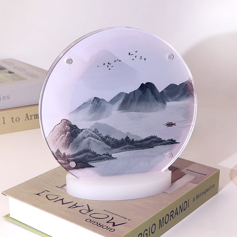 相框透明亚克力磁吸双面剪纸工艺品展示椭圆形摆S件洗照片做成摆