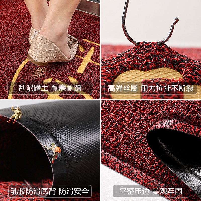 地垫入户门垫进门大门口q脚垫门外2024新款红色丝圈玄关进户地毯