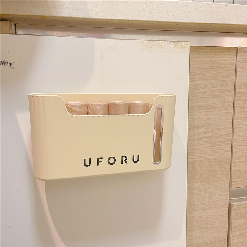 高颜值~厨房垃j圾袋塑料收纳盒 奶油风整理收纳垃圾袋