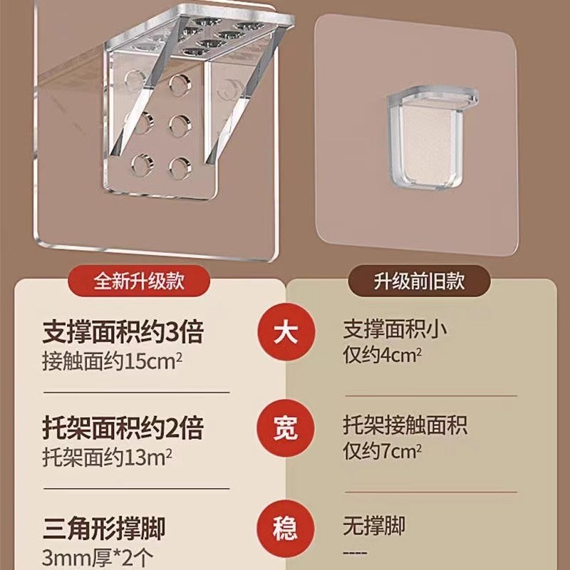 隔板托免打孔固定器层板托衣柜柜子卡扣贴L固定托装饰挂钩粘贴承
