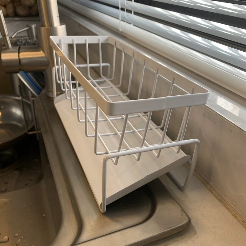 厨房沥水架水槽碗盘筷子置物架A水池加厚免打孔滤水篮多功能抹布