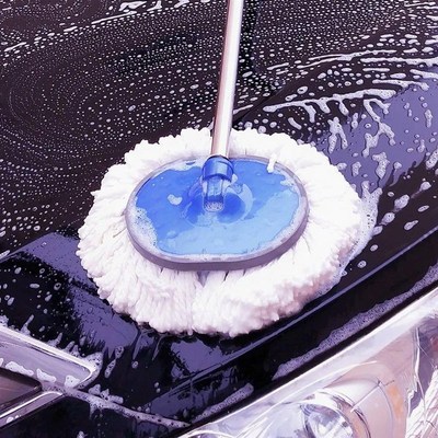 通水洗车拖把新款多功能可通水洗车F刷洗车专用拖把软毛带水管工