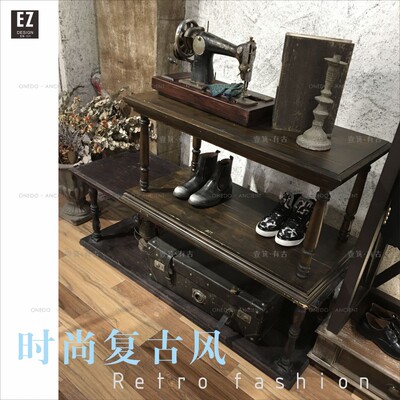 复古中岛创意时尚精品展柜落地装饰架搁板架层架R橱窗展示架陈列